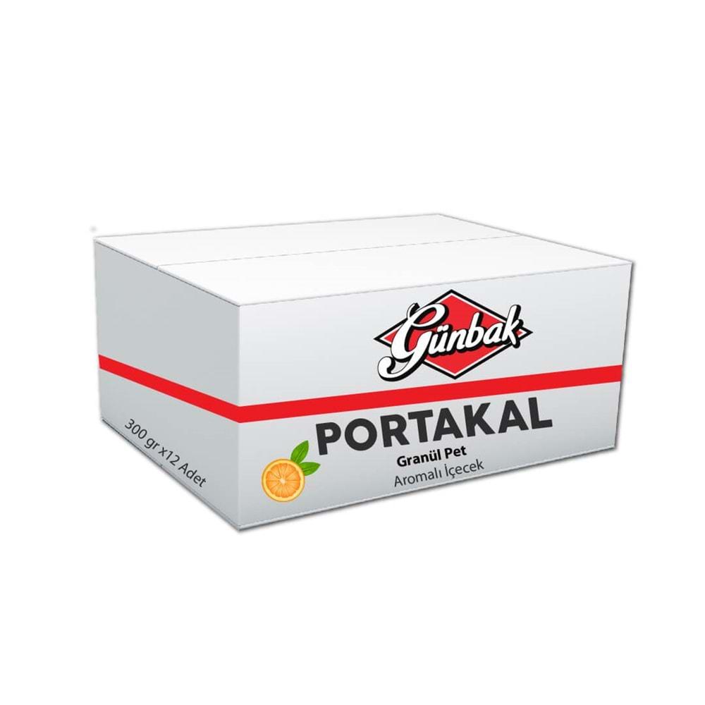 Günbak Portakal Aromalı Granül İçecek Pet 300 Gr Kutu 12 Adet