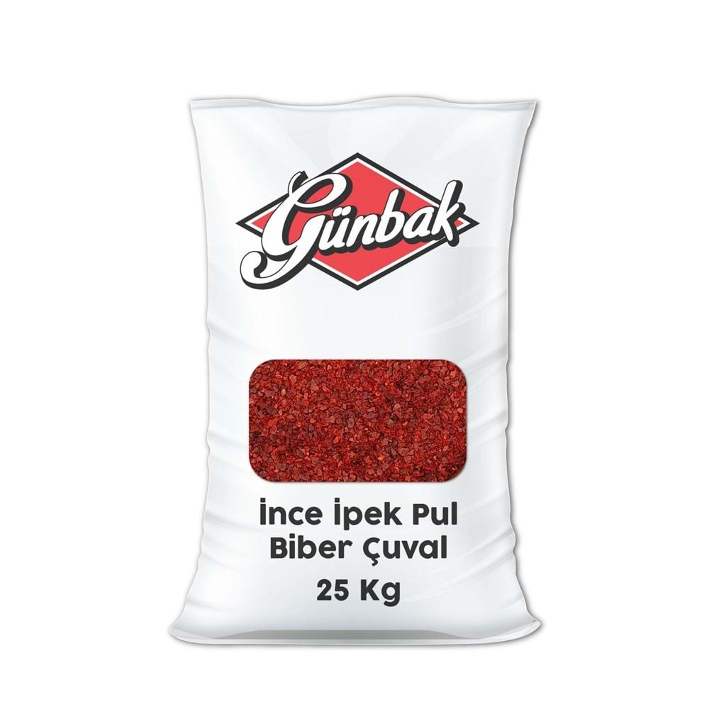Günbak İnce İpek Pul Biber Çuval 25 Kg