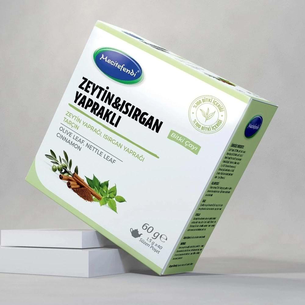 Mecitefendi Zeytin Yapraklı ve Isırgan Yapraklı Bitki Çayı Süzen Poşetli 40 Adet 60 Gr