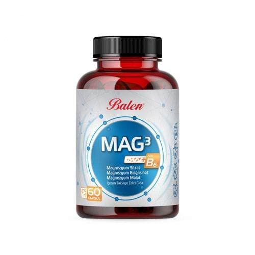 Balen Mag 3 Magnezyum Sitrat Bisglisinat ve Malat İçeren 679 Mg 60 Kapsül