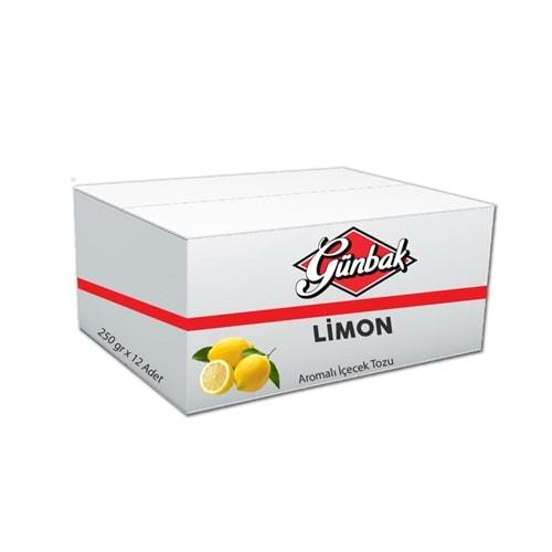 Günbak Limon Aromalı İçecek Tozu 250 Gr Kutu 12 Adet