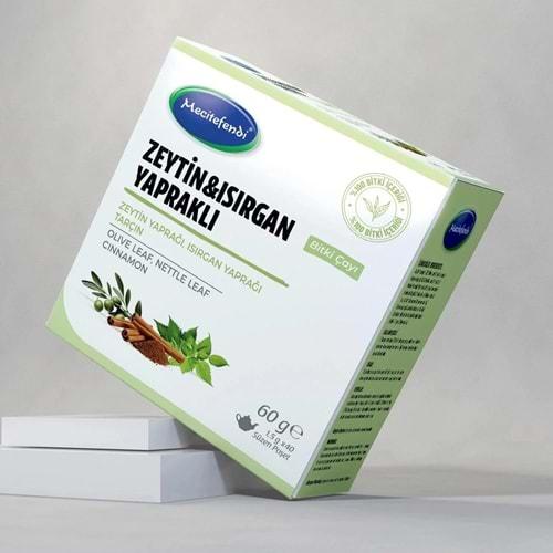 Mecitefendi Zeytin Yapraklı ve Isırgan Yapraklı Bitki Çayı Süzen Poşetli 40 Adet 60 Gr